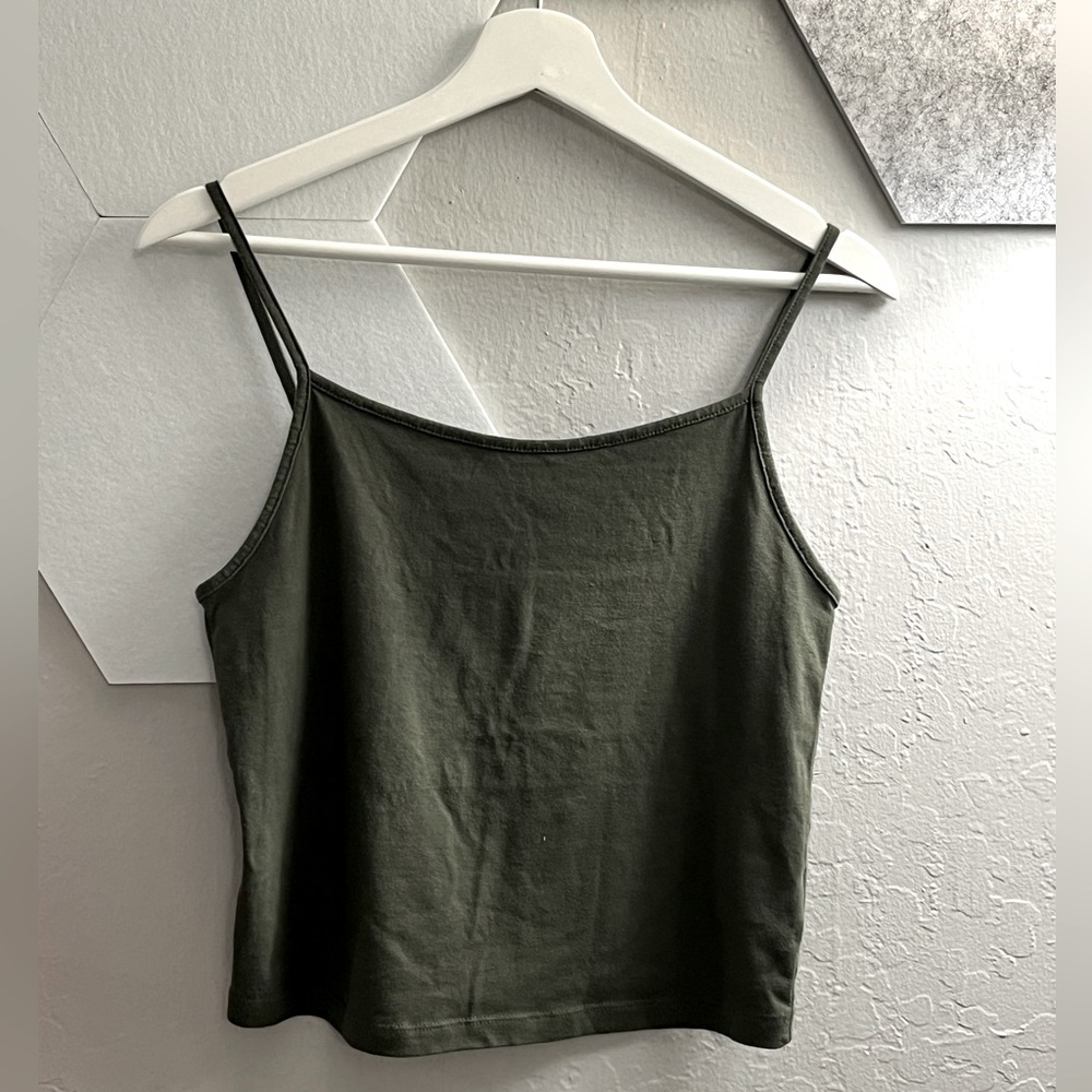 Army green mini tank top